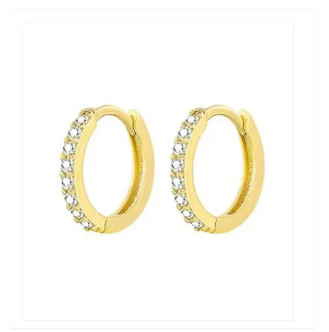 Children's Huggies:  Surgical Steel, Gold IP, Clear CZ Huggies 10mm