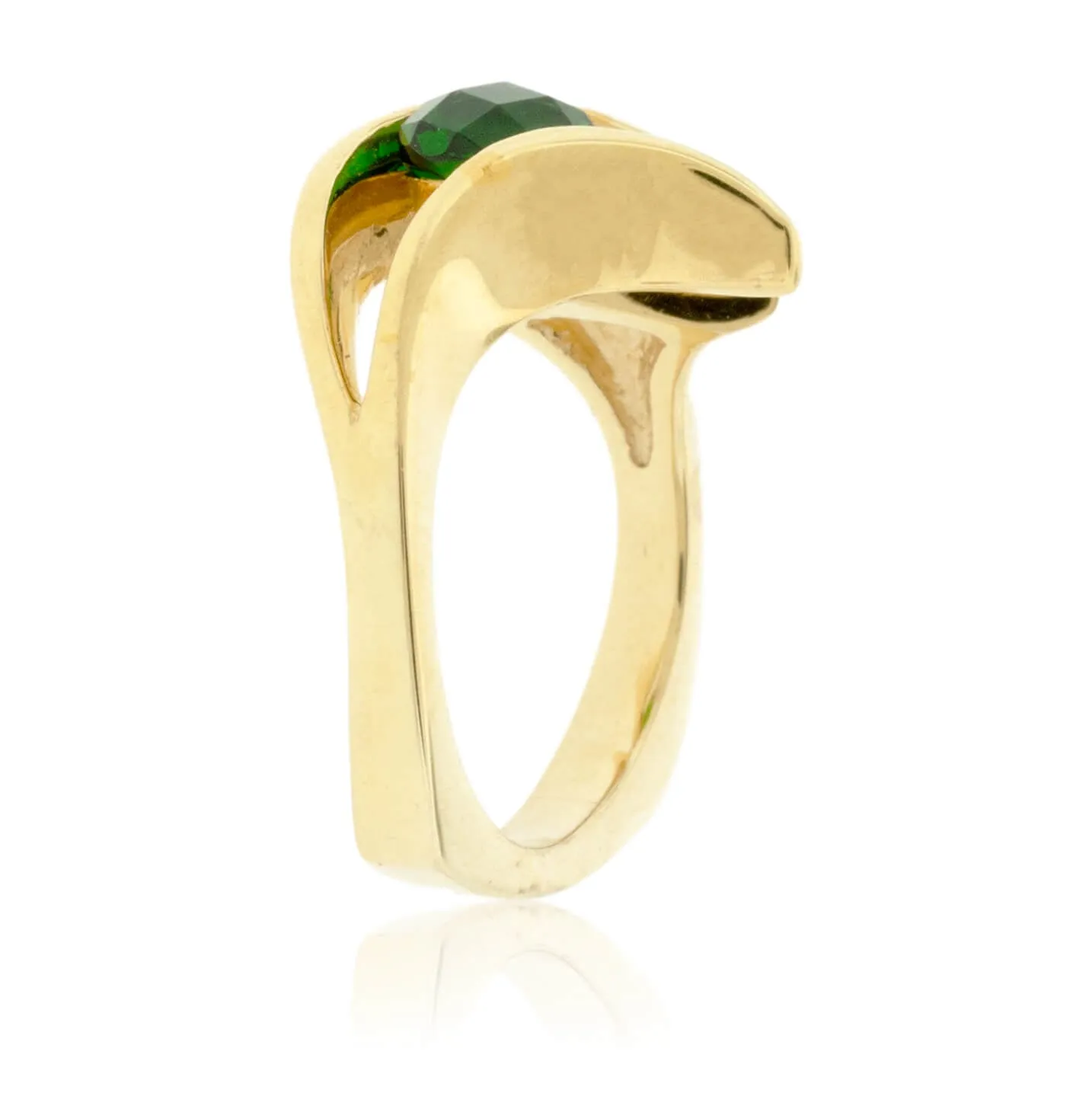 Chrome Diopside Solitaire Ring