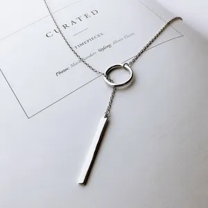 Circle Necklace Vintage Futuristic sterling-silver 925 Sterling Choker VNS8002 Act fast Strip Long Chain Jewelry XIYANIKE Pendants&Necklaces Silver