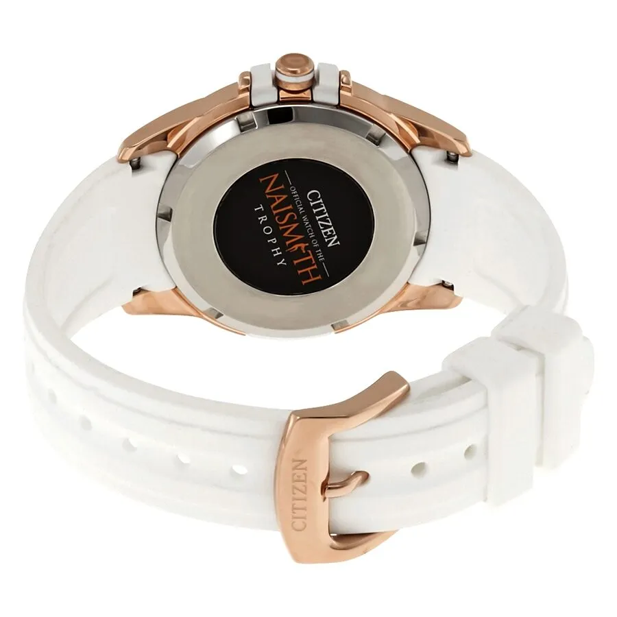 Citizen AR Eco-Drive Silver Dial Ladies White Silicone Watch FE6136-01A