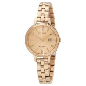 Citizen Chandler Eco-Drive Light Brown Dial Ladies Watch EW2443-55X