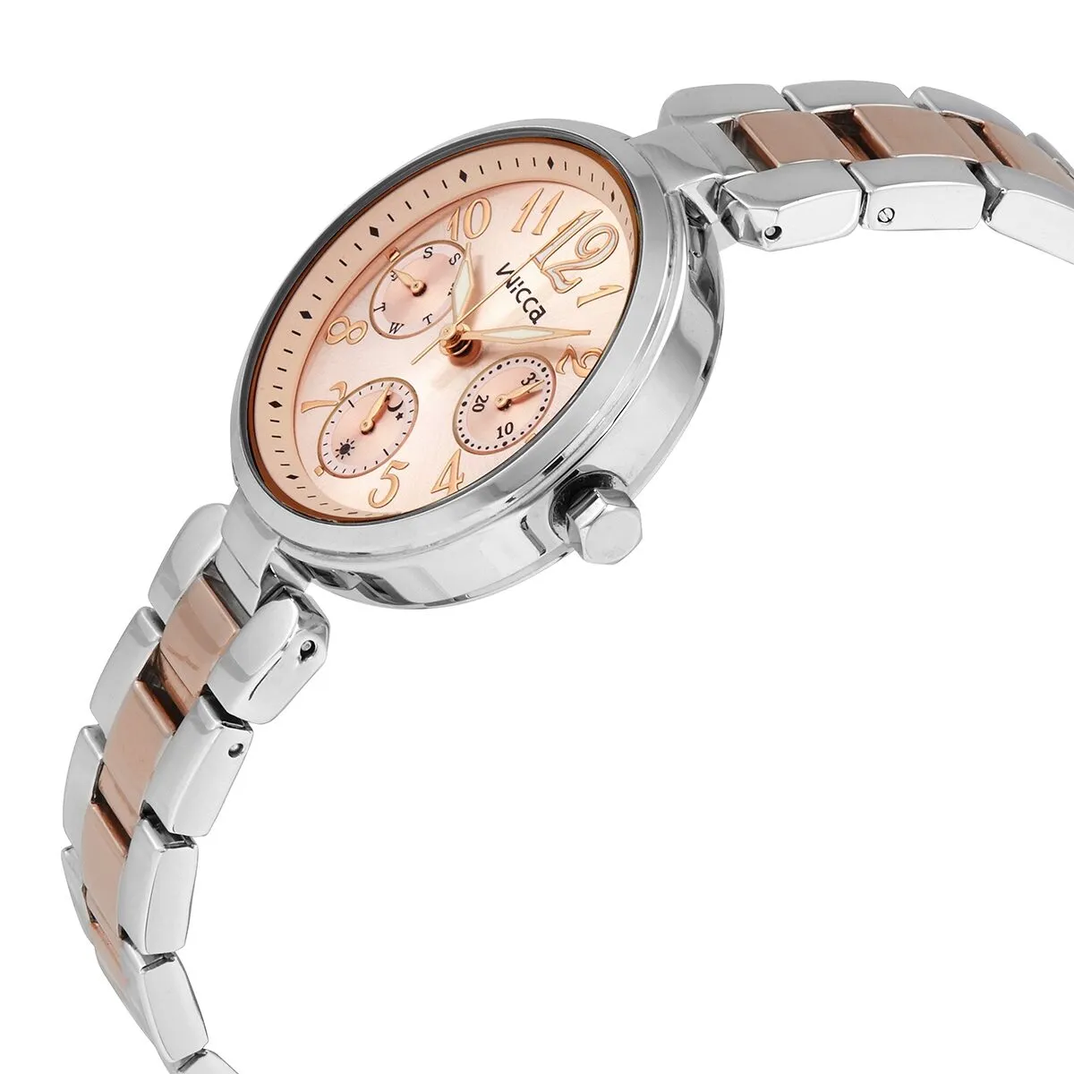 Citizen Wicca Quartz Rose Dial Ladies Watch BH7-431-91