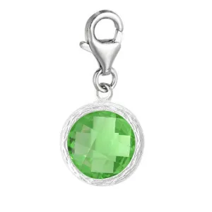 Clip on August Birthstone Charm Dangle Pendant for European Clip on Charm Jewelry w/ Lobster Clasp