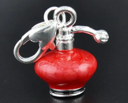 Clip on Perfume Bottle Charm for European Jewelry w/ Lobster Clasp