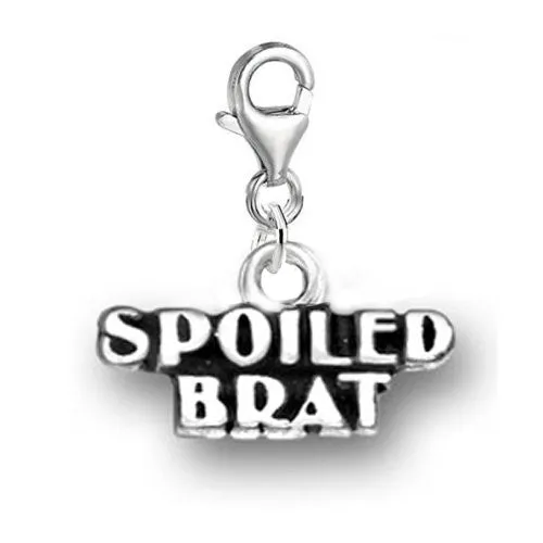 Clip on Spoiled Brat Dangle Pendant for European Clip on Charm Jewelry w/ Lobster Clasp