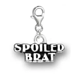 Clip on Spoiled Brat Dangle Pendant for European Clip on Charm Jewelry w/ Lobster Clasp