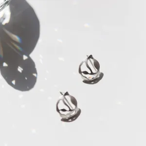 Cluster Seaweed Earrings in Brushed Silver