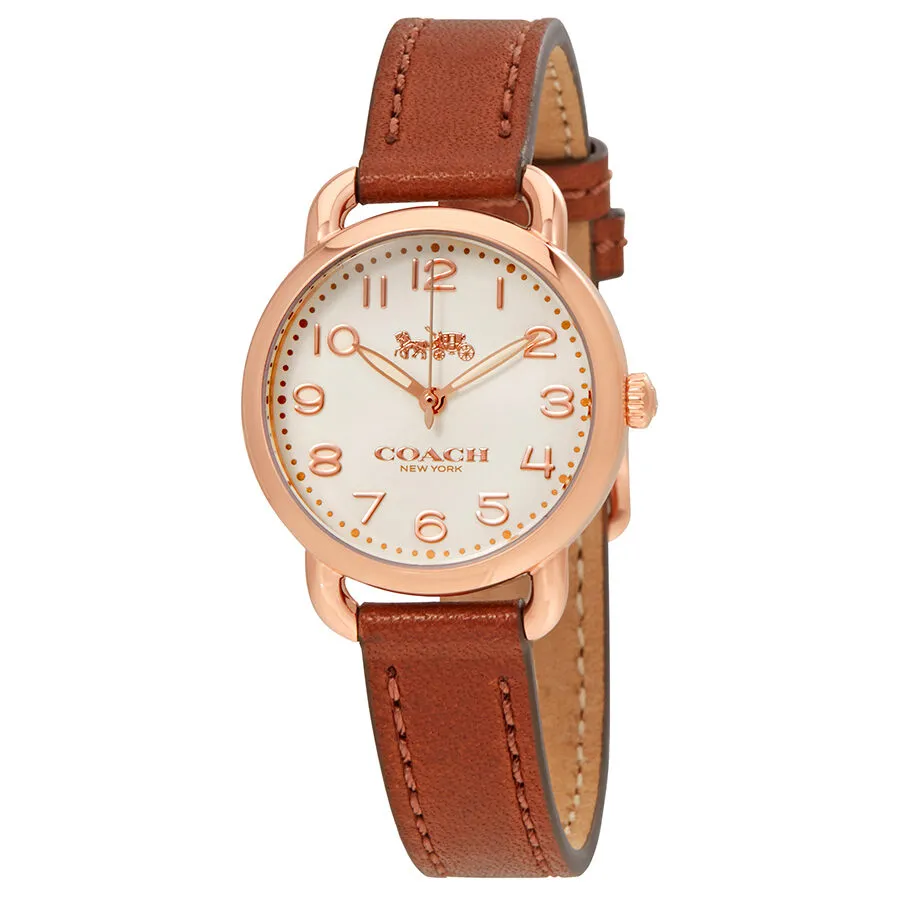 Coach Delancey Cream Dial Ladies Leather Watch 14502751