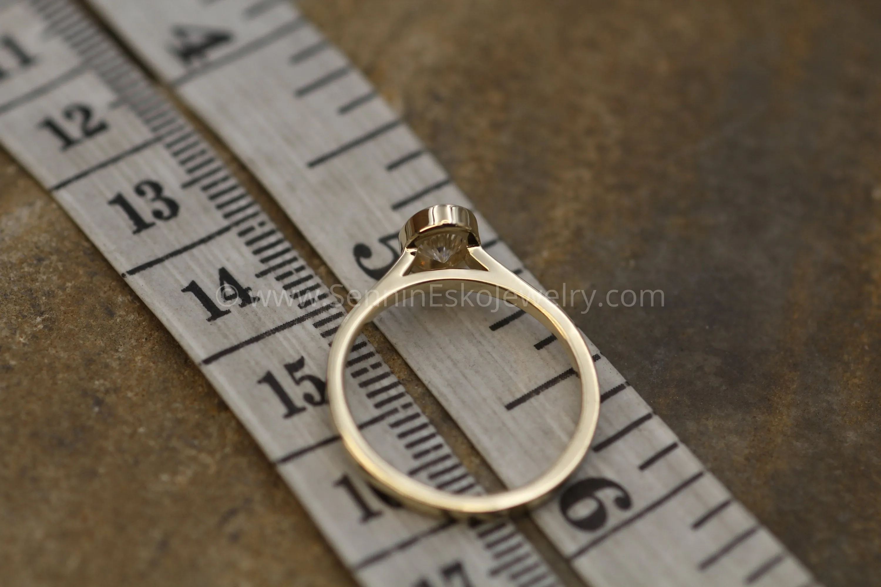 Colorless Moissanite 4x6mm Oval Peekaboo Bezel Solitaire Ring -  Forever One Moissanite - Glossy Moissanite Ring - Moissanite Solitaire