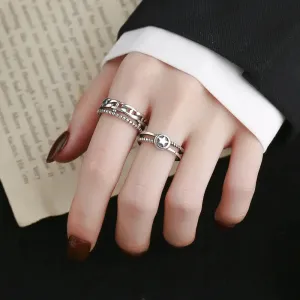 Conjunto de Anéis Stackable em Prata Esterlina: Estilo Moderno e Versátil