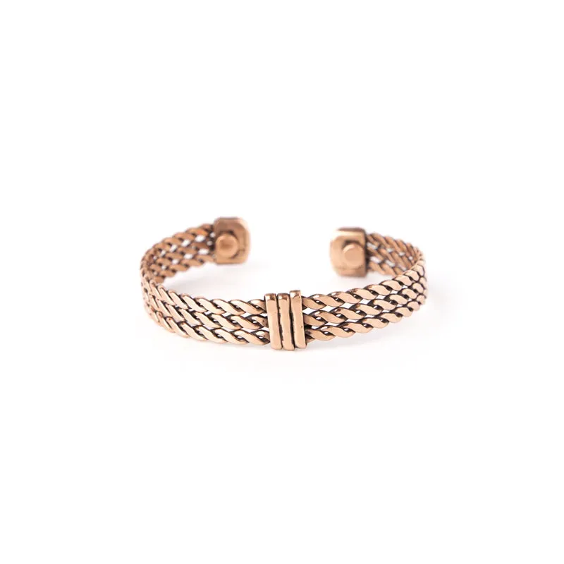 Copper Bracelet for Men and Women 99.9% Pure Copper Fashion Bangle 6.8" Adjustable Size Healthy Bracelet