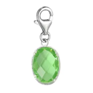 Copper Charm Pendants August Birthstone Triangle Bright Sparkly Silver  Cubic Zirconia Faceted