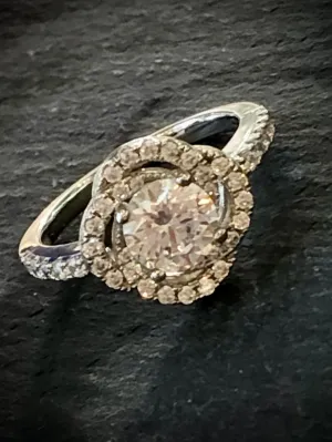 Crislu Platinum Rosette Ring 1.44CTTW