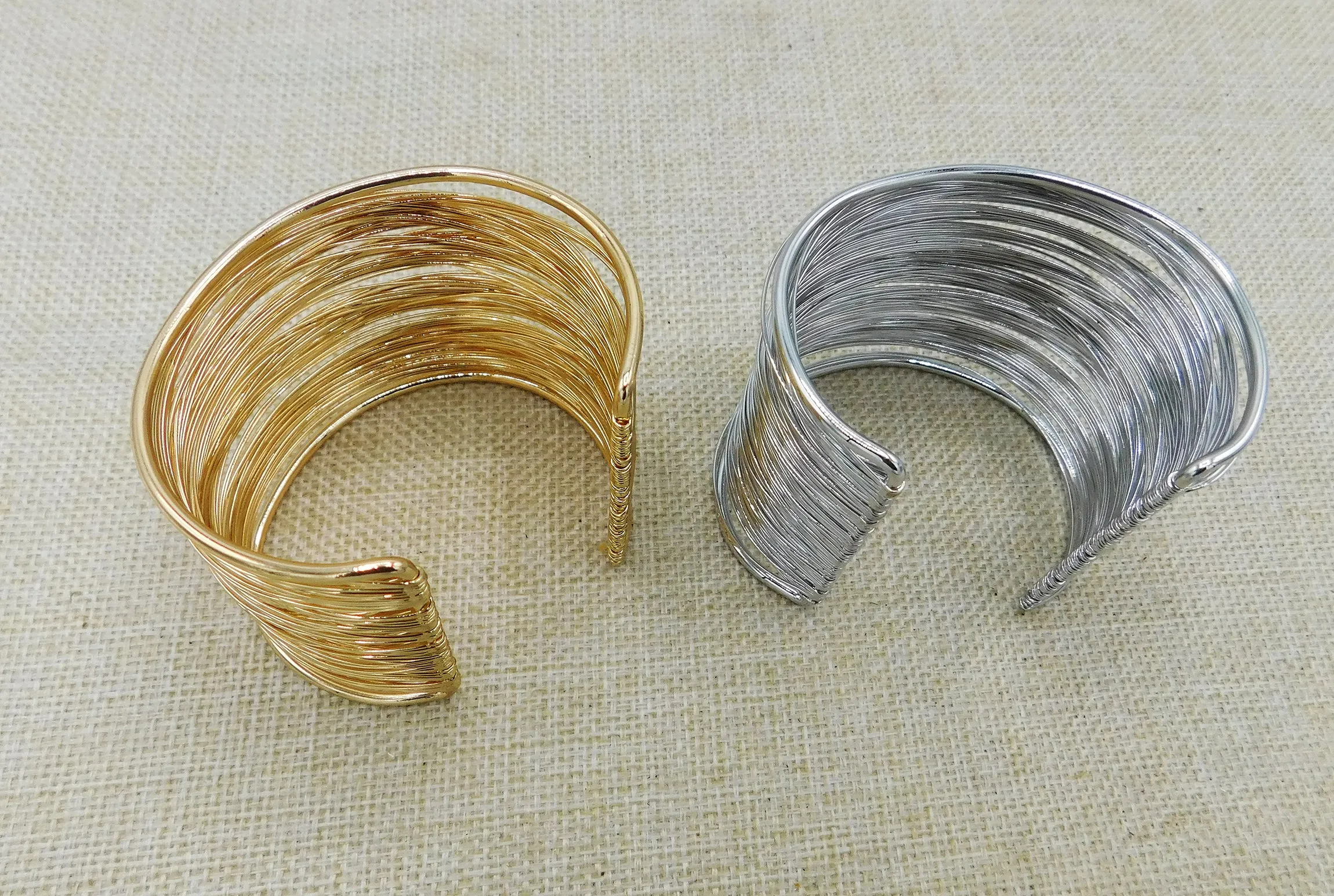 Cuff Bracelet Silver Gold Bangle Multilayer Jewelry Women