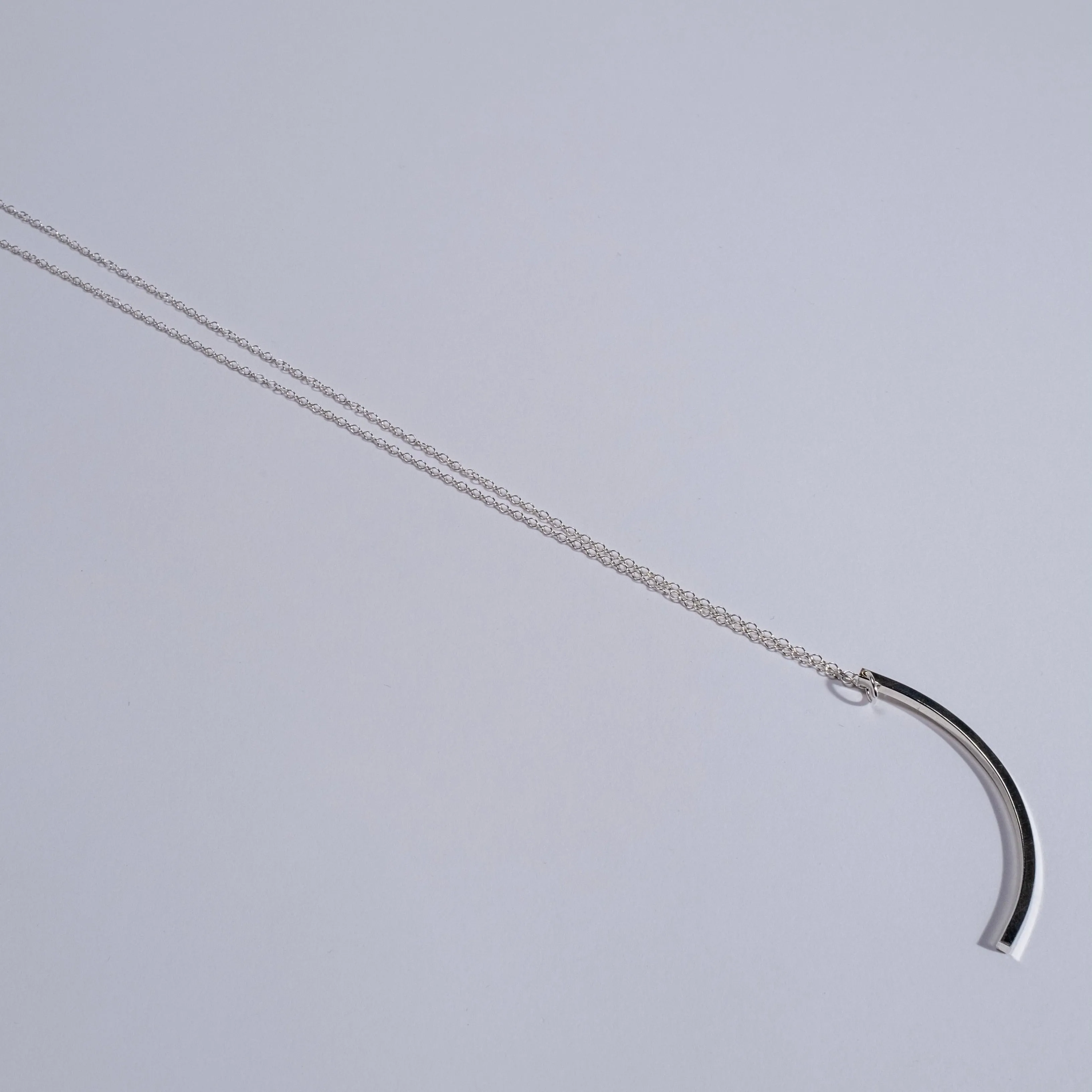 Curved Linear Bar Necklace - Choose your Metal