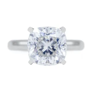 Cushion First Crush FAB Moissanite 4 Prongs FANCY Solitaire Ring