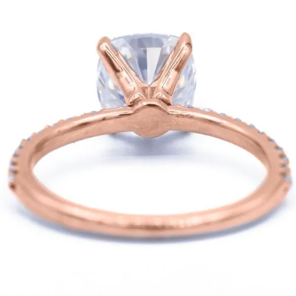 Cushion Moissanite 4 Prongs Diamond Accent Ice Solitaire Ring
