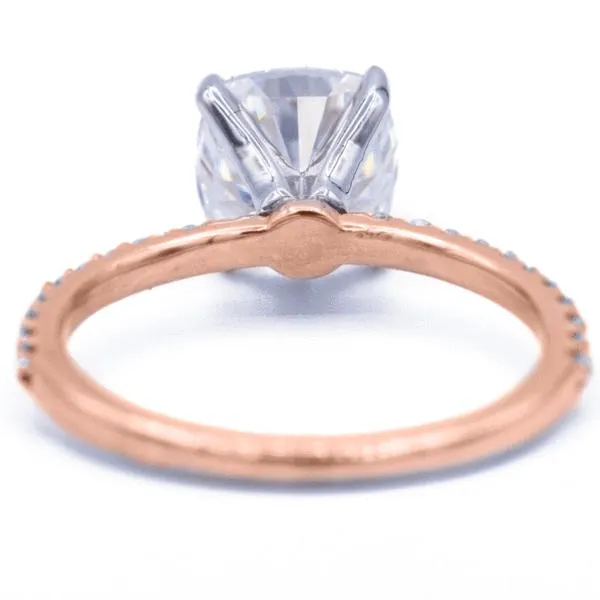 Cushion Moissanite 4 Prongs Diamond Accent Ice Solitaire Ring