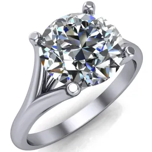 Dakota Round Center Stone 4 Prong Split Shank Ring