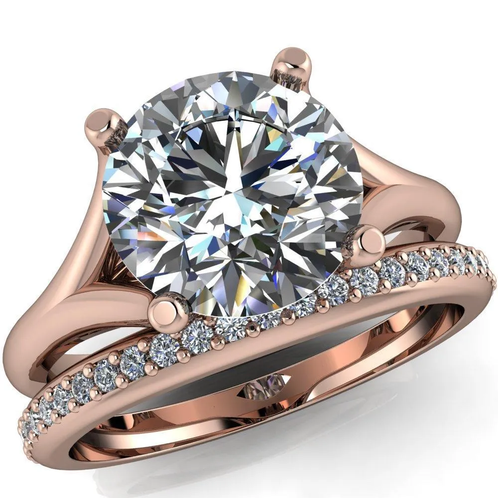 Dakota Round Center Stone 4 Prong Split Shank Ring