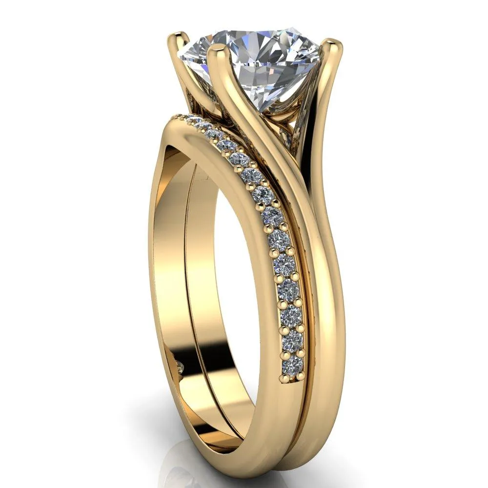 Dakota Round Center Stone 4 Prong Split Shank Ring