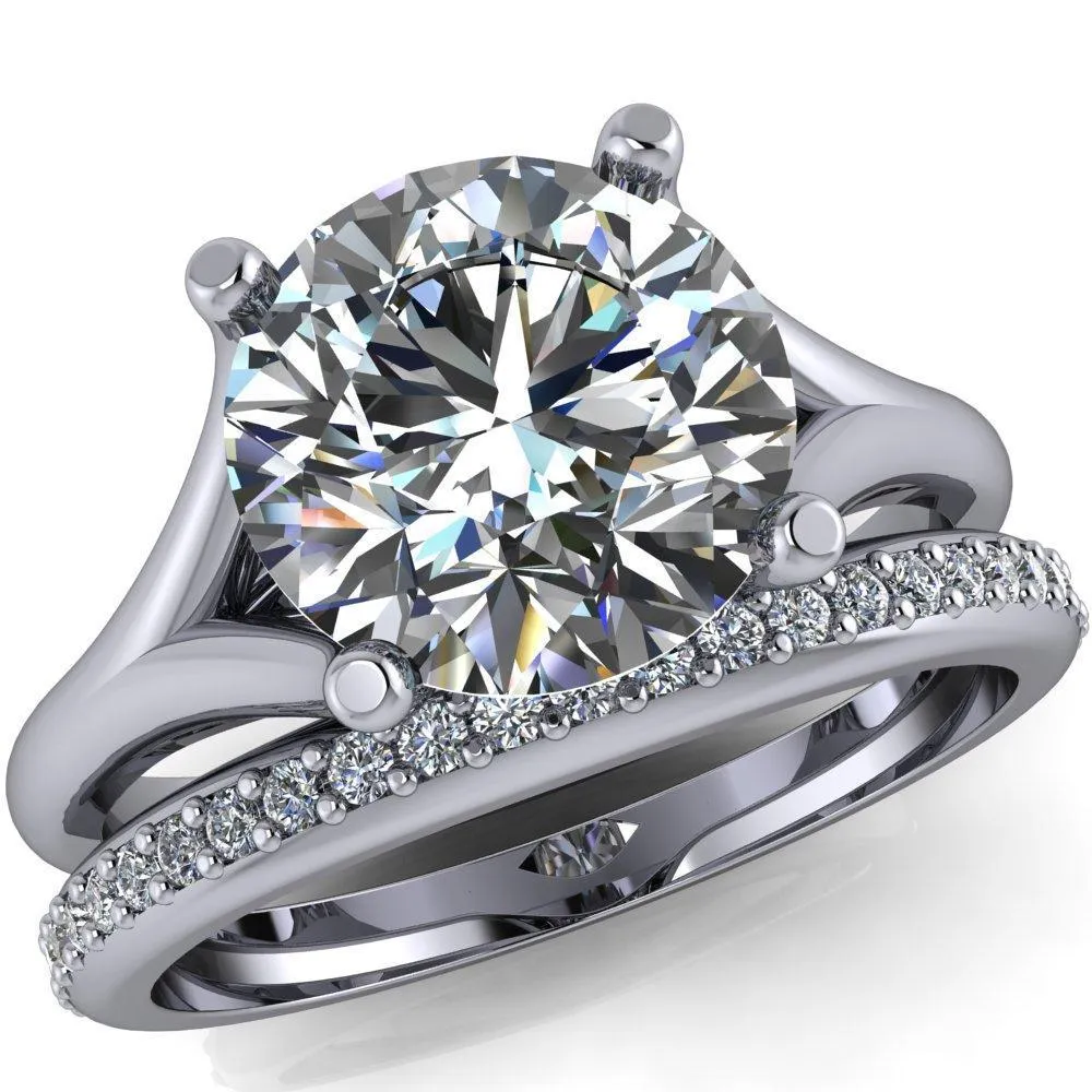 Dakota Round Center Stone 4 Prong Split Shank Ring