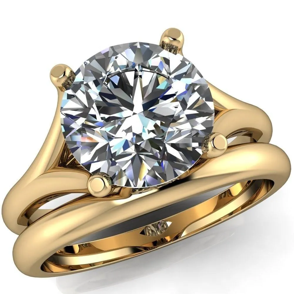Dakota Round Center Stone 4 Prong Split Shank Ring