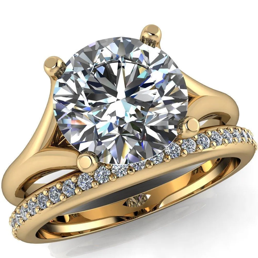 Dakota Round Center Stone 4 Prong Split Shank Ring