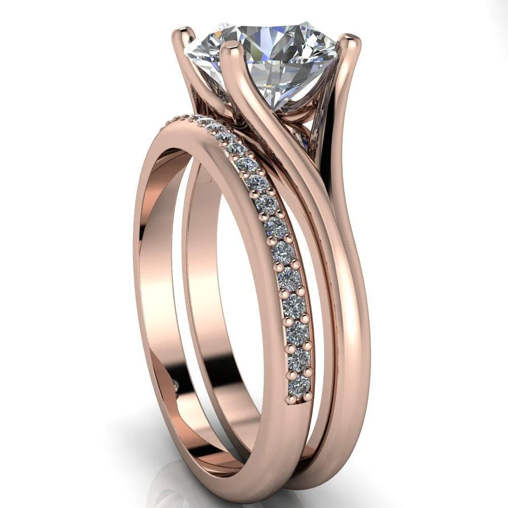 Dakota Round Center Stone 4 Prong Split Shank Ring