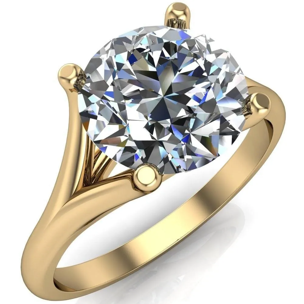 Dakota Round Center Stone 4 Prong Split Shank Ring