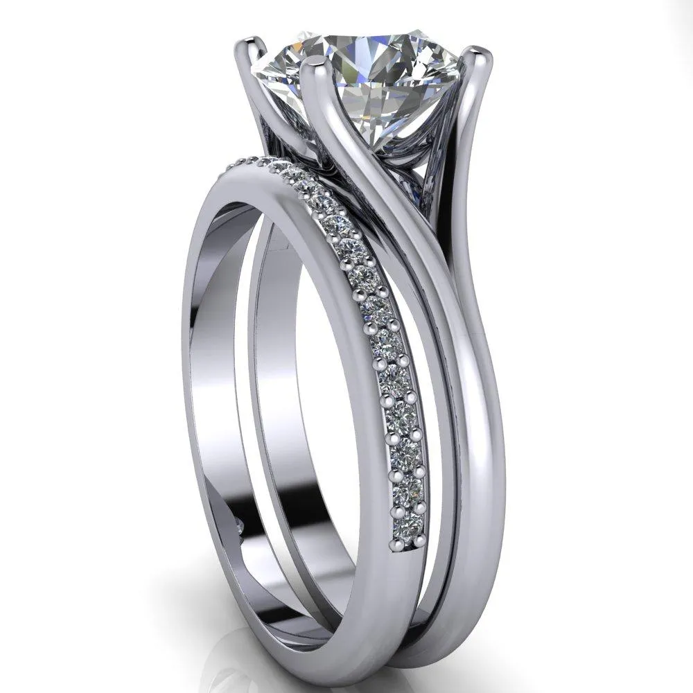 Dakota Round Center Stone 4 Prong Split Shank Ring