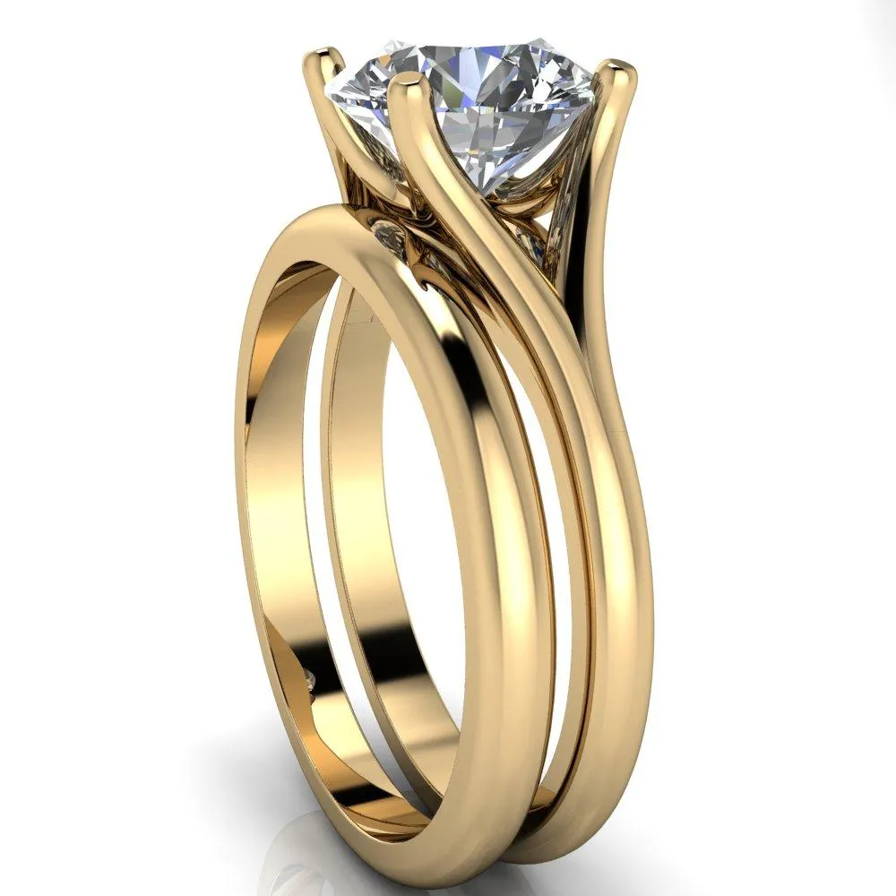 Dakota Round Center Stone 4 Prong Split Shank Ring