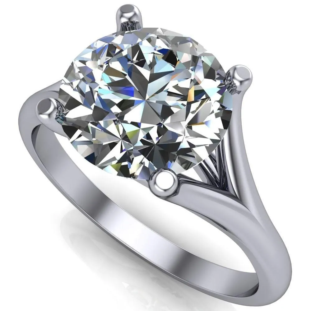 Dakota Round Center Stone 4 Prong Split Shank Ring