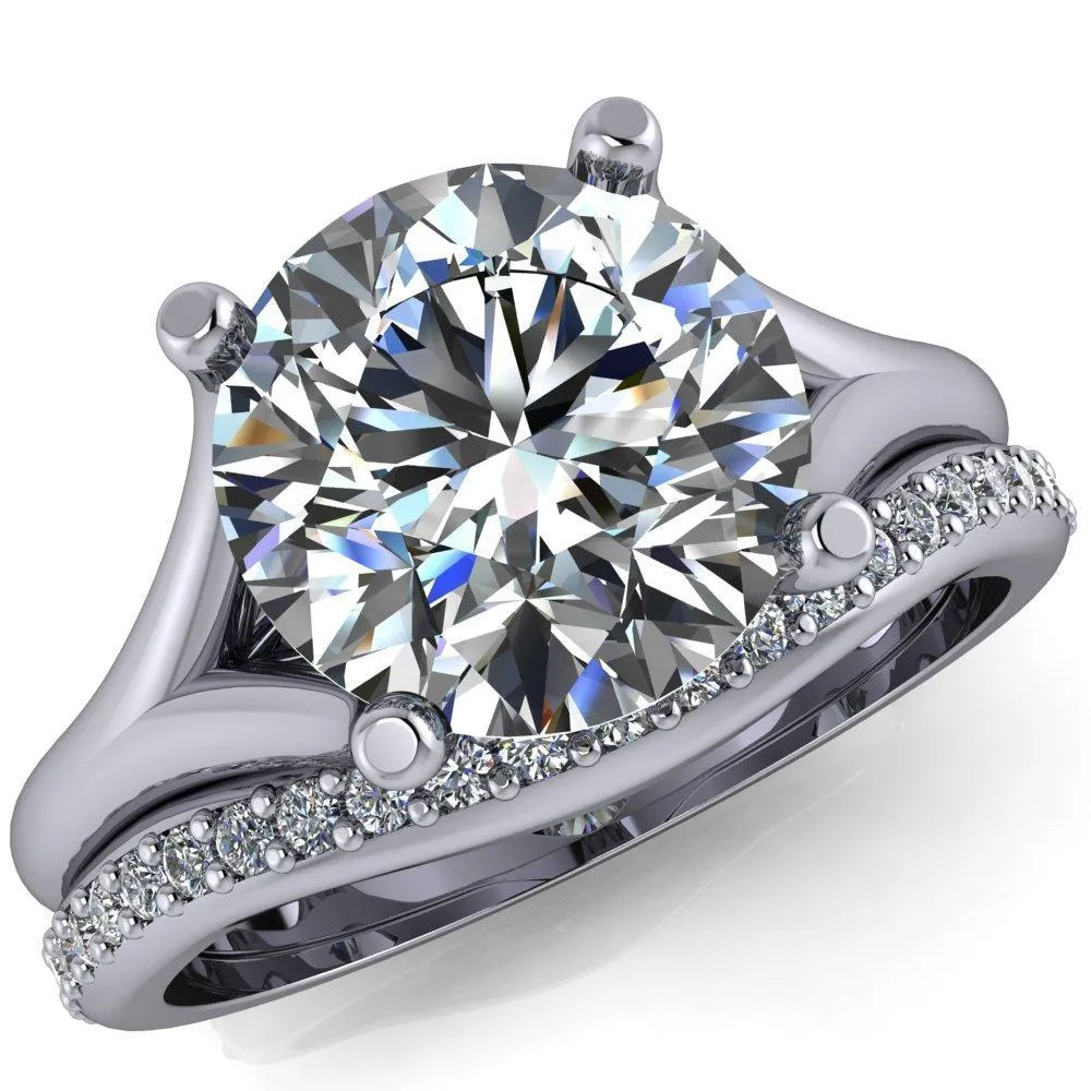 Dakota Round Center Stone 4 Prong Split Shank Ring