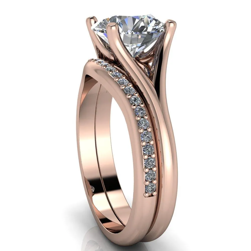 Dakota Round Center Stone 4 Prong Split Shank Ring