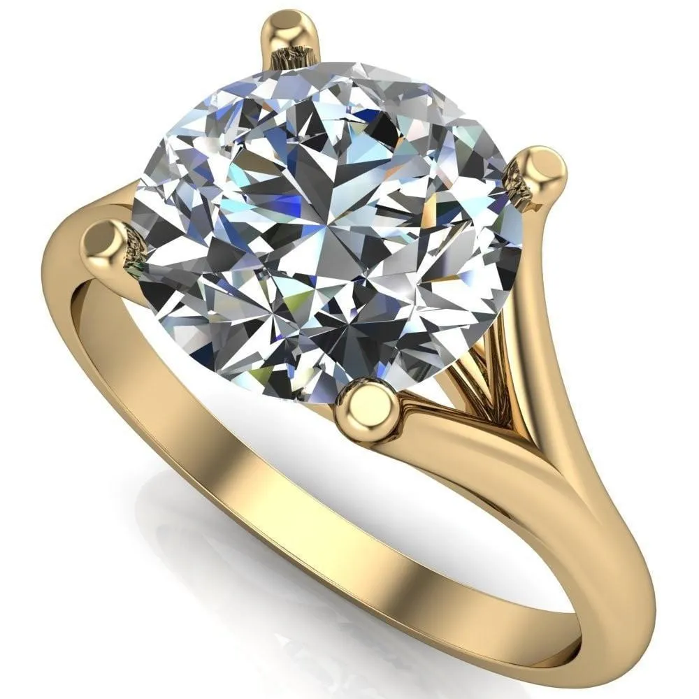 Dakota Round Center Stone 4 Prong Split Shank Ring
