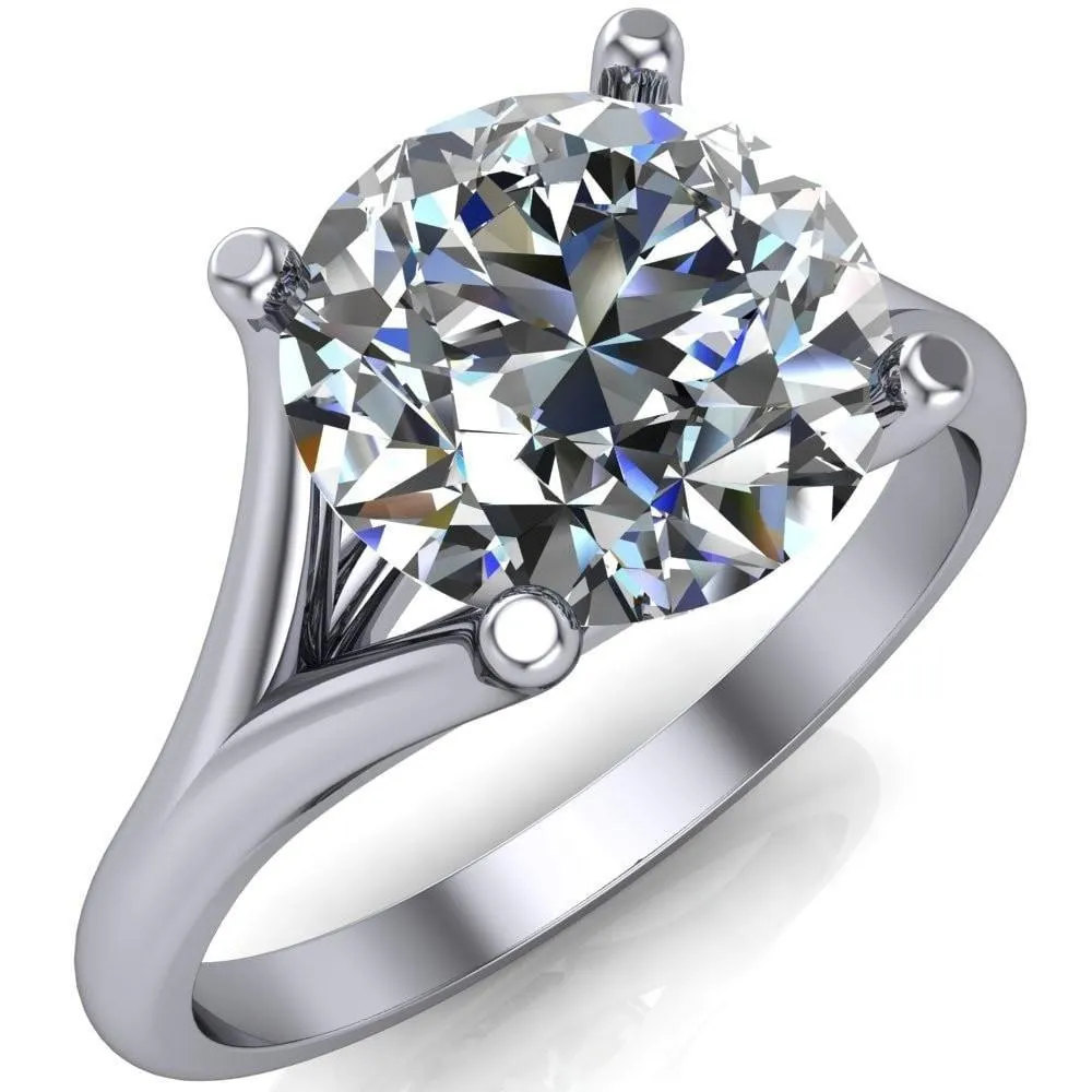 Dakota Round Center Stone 4 Prong Split Shank Ring