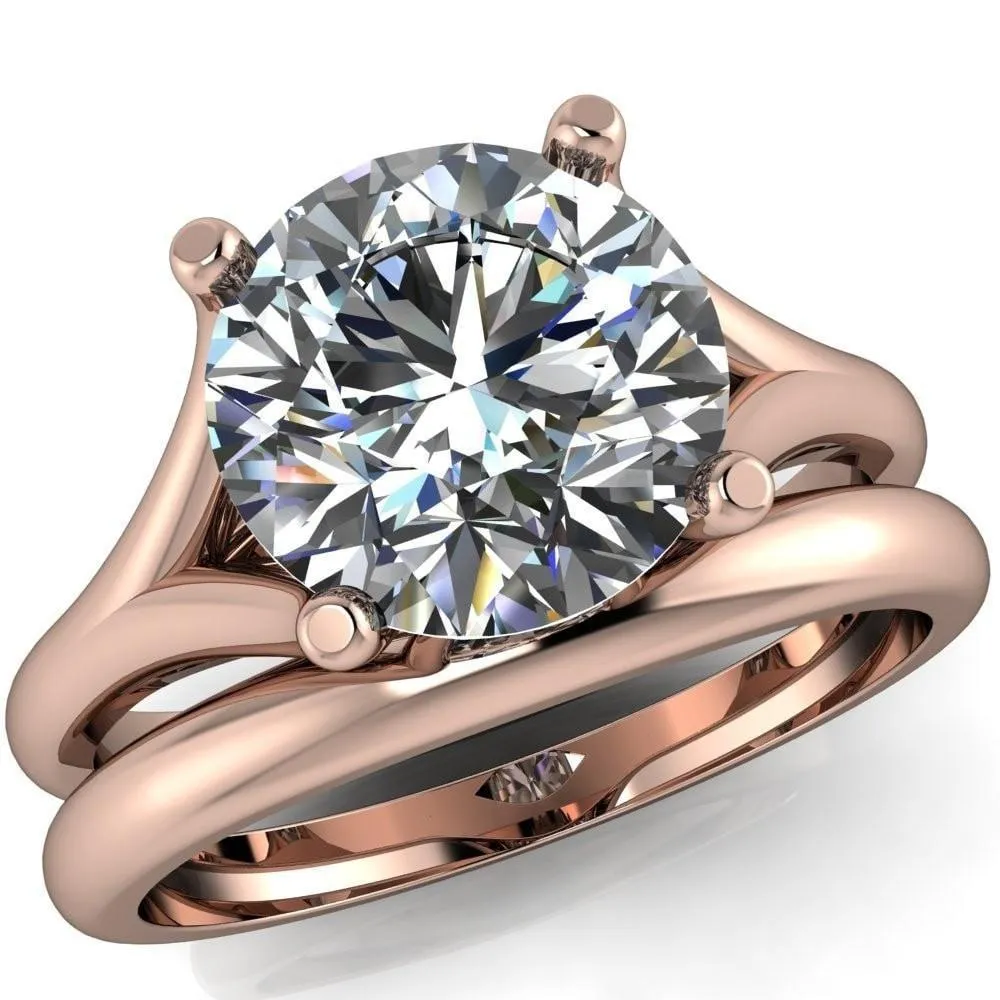 Dakota Round Center Stone 4 Prong Split Shank Ring