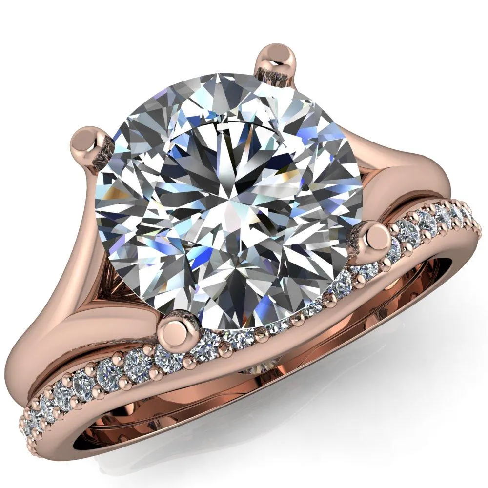 Dakota Round Center Stone 4 Prong Split Shank Ring