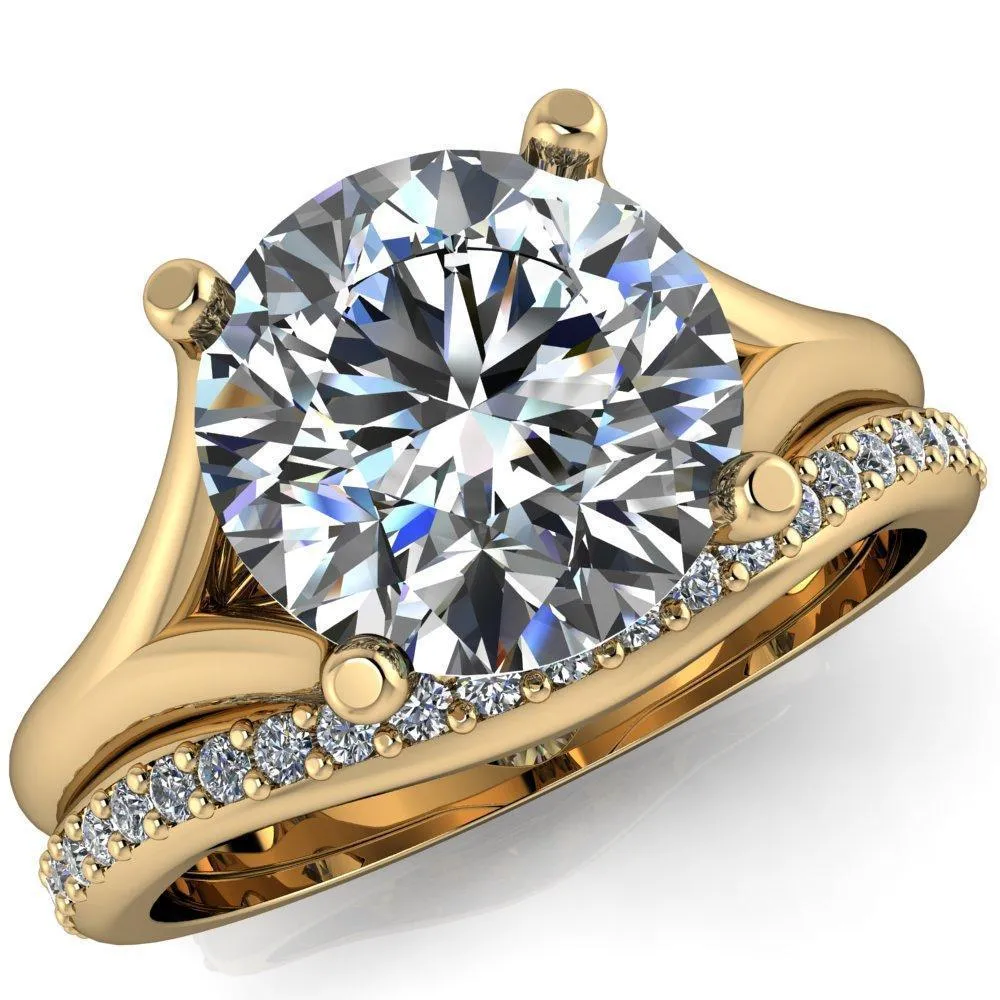 Dakota Round Center Stone 4 Prong Split Shank Ring