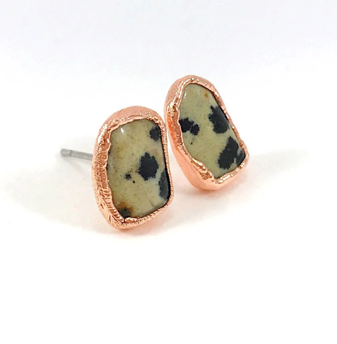 Dalmatian Jasper Stud Earrings