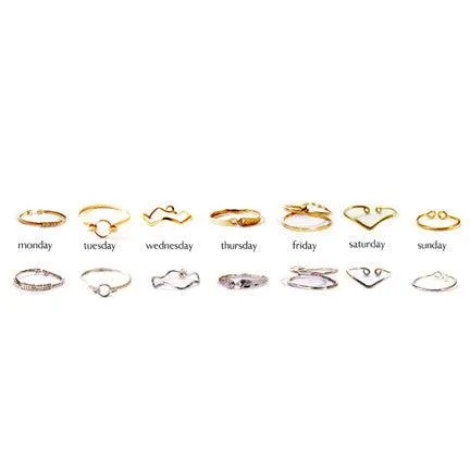 Days of the Week Ring Set