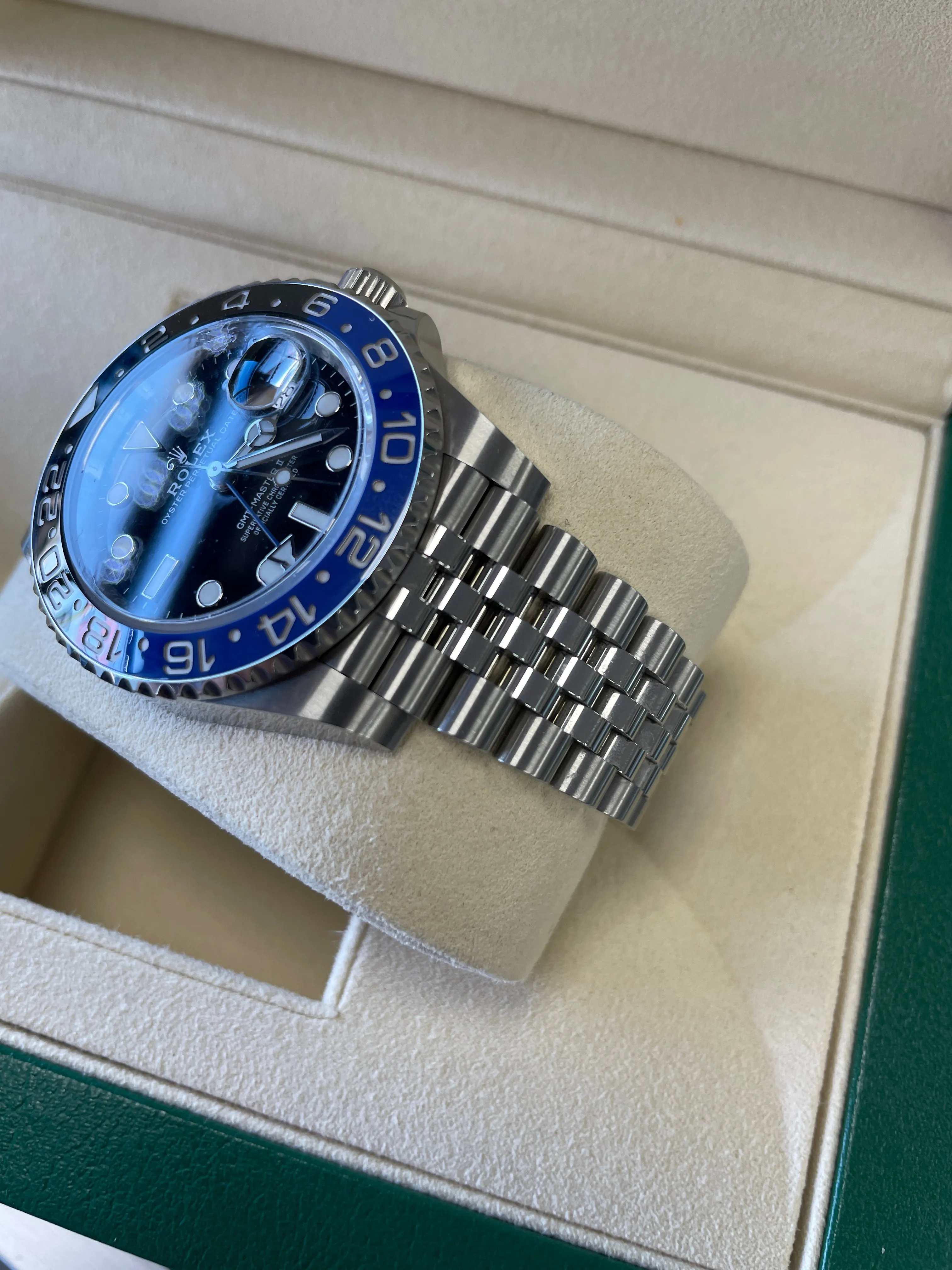 DEC 2021 Rolex GMT-Master II Batman Black Blue SS Ceramic 40mm 126710 BLNR B P