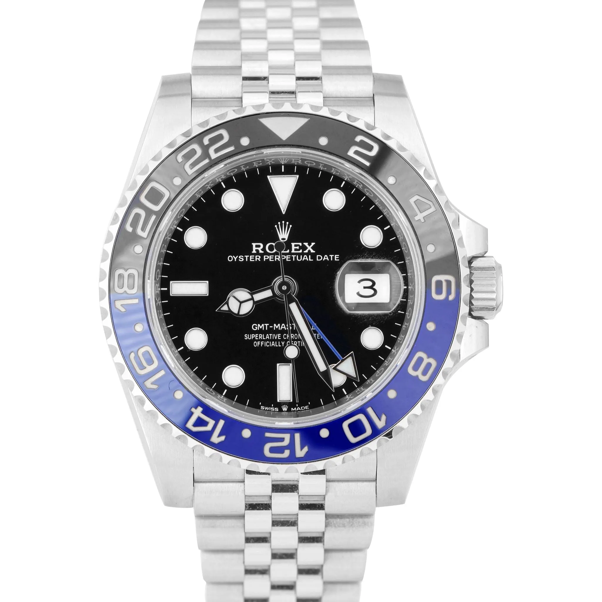 DEC 2021 Rolex GMT-Master II Batman Black Blue SS Ceramic 40mm 126710 BLNR B P