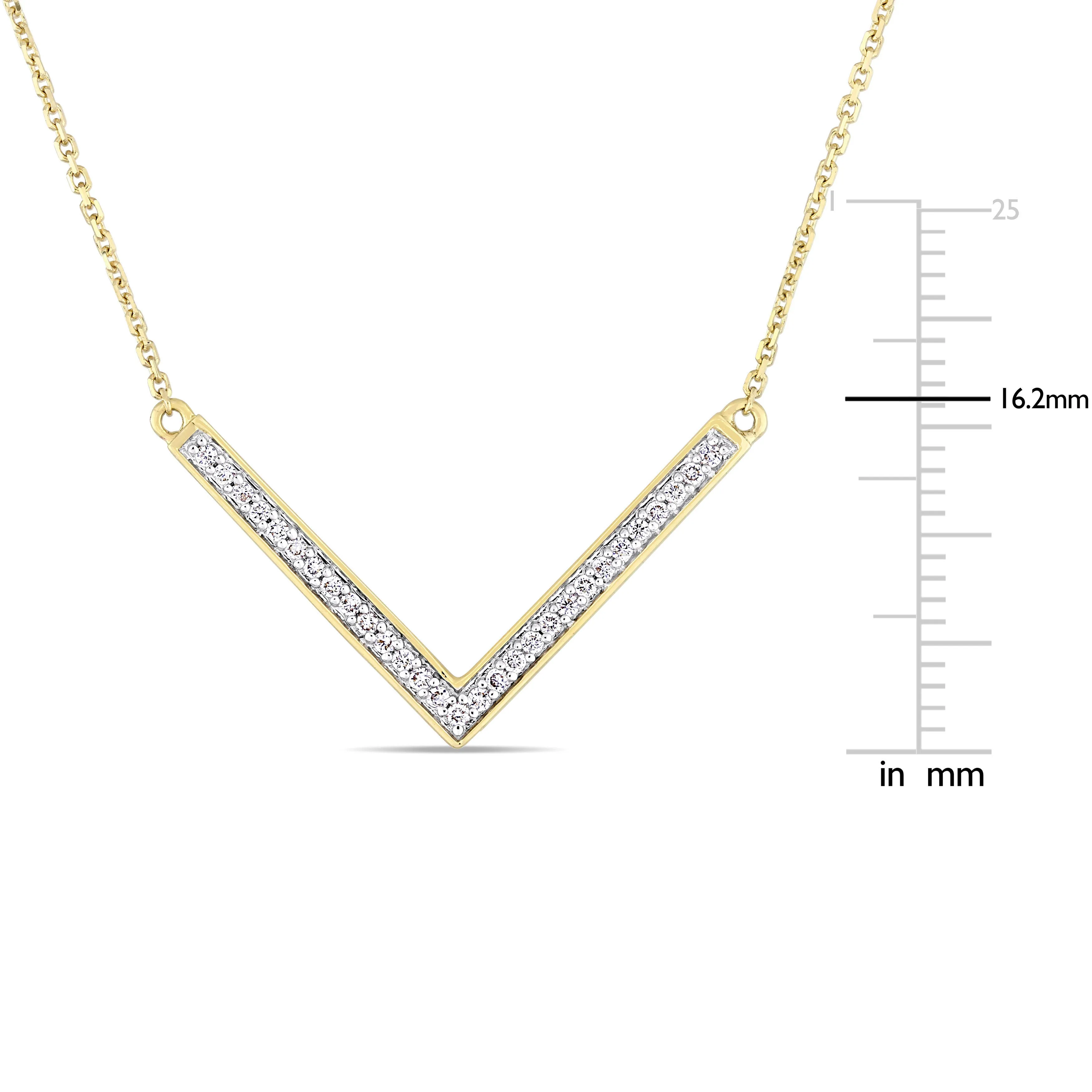 Diamond V Bar Necklace