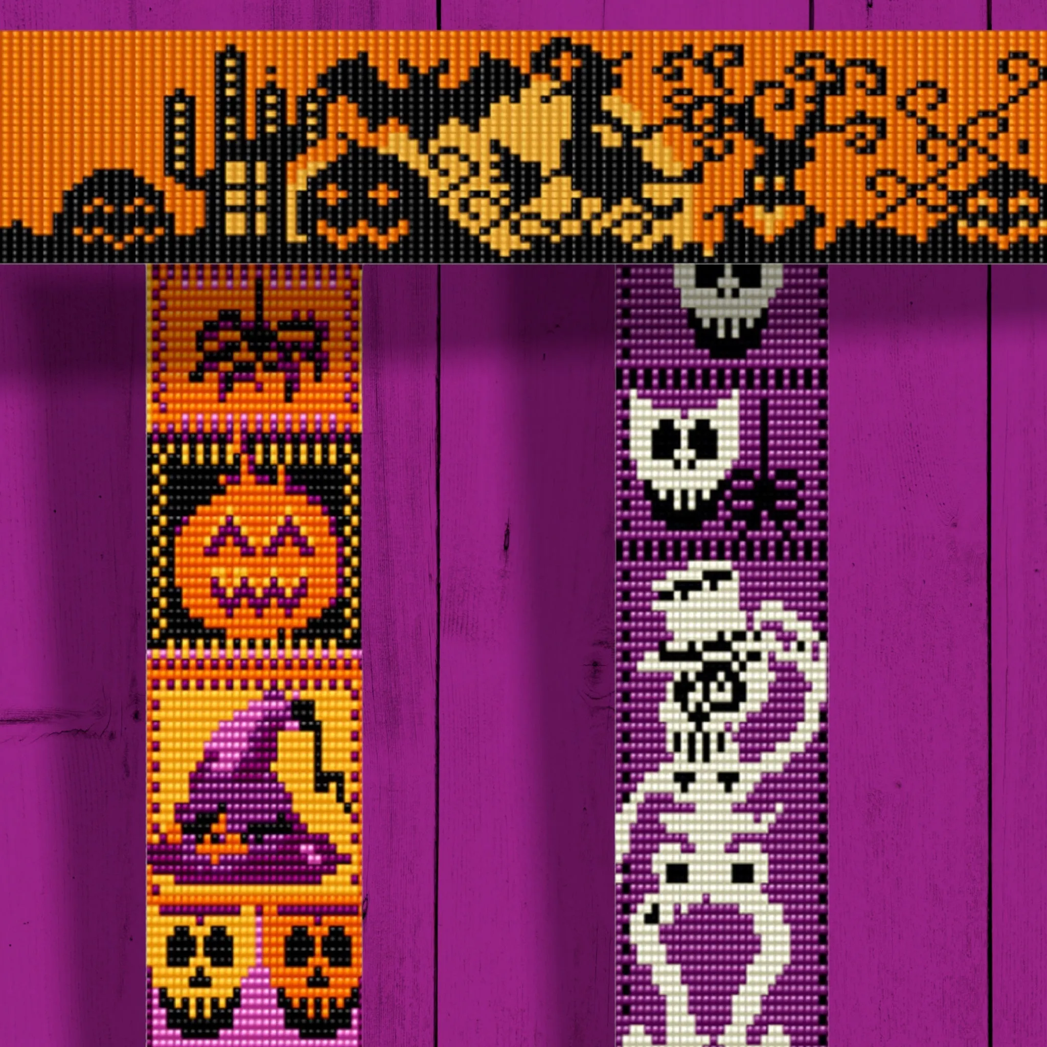 DIY Loom Pattern - Bracelet HALLOWEEN