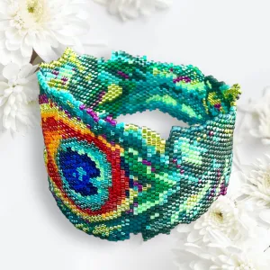 DIY Pattern Bracelet PEACOCK FEATHER