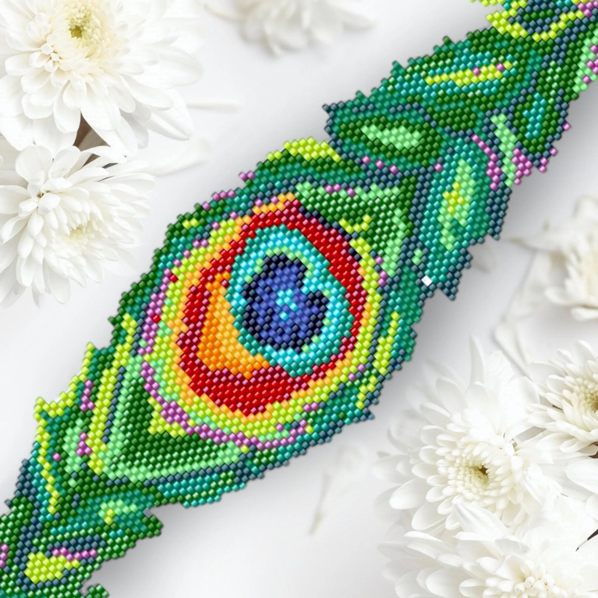 DIY Pattern Bracelet PEACOCK FEATHER