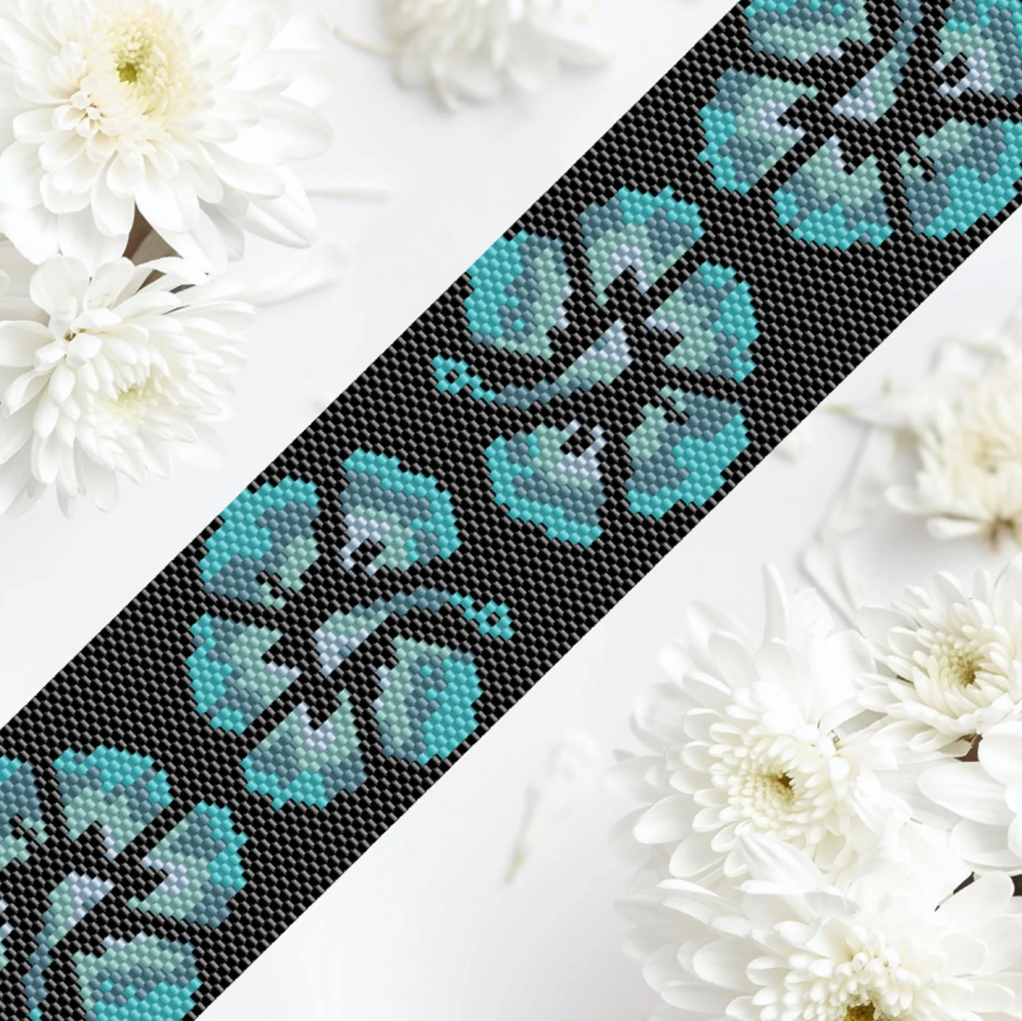 DIY Vertical Peyote Pattern - Bracelet TAHITI