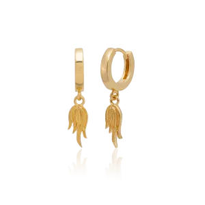 Dragon Mini Flame Earrings - Gold Plated Silver